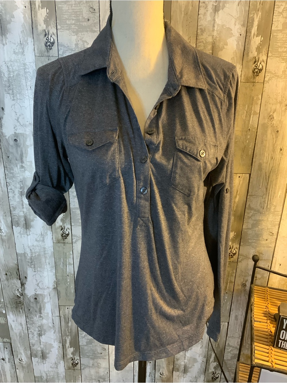 Marmot Slate Gray Long Sleeve Button-Placket Shirt